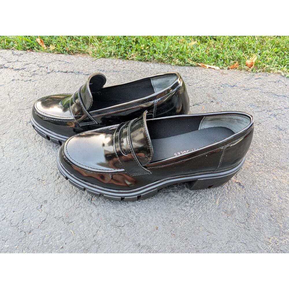 Sincerely Jules Womens Dylan Chunky Heel Lug Sole‎ Platform Loafers Shoes Sz 7.5